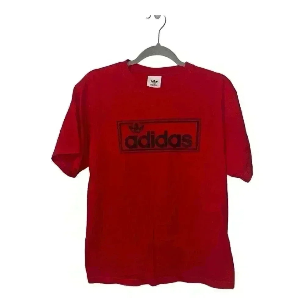 Adidas Vintage Originals Box Trefoil Red T-Shirt, Mens Medium